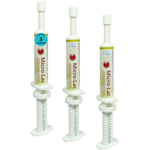 Micro - Lac Aditivo Probiótico Para Cães Gatos Equínos 15g Kit Com 3